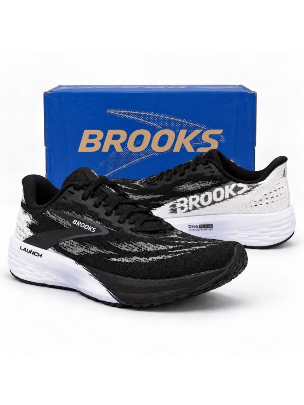 Brooks Launch 11 Neutral Women's 7.5 B Black White Running Walking Shoes